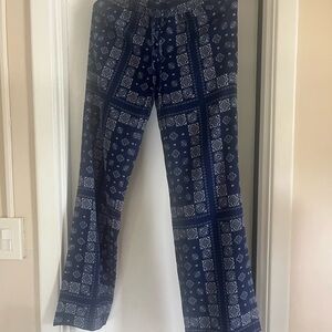 Tommy Hilfiger Women Blue Bandana Print Hippie Boho Pants